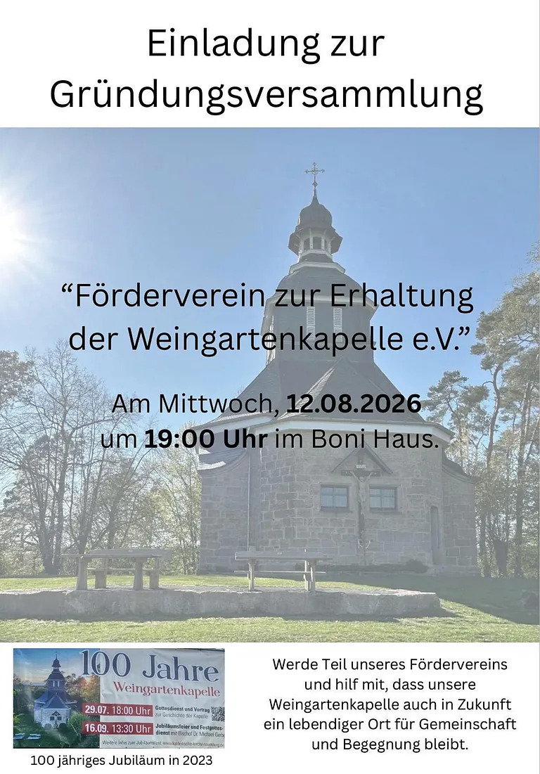 Gründungsversammlung "Förderverein zur Erhaltung der Weingartenkapelle e.V."