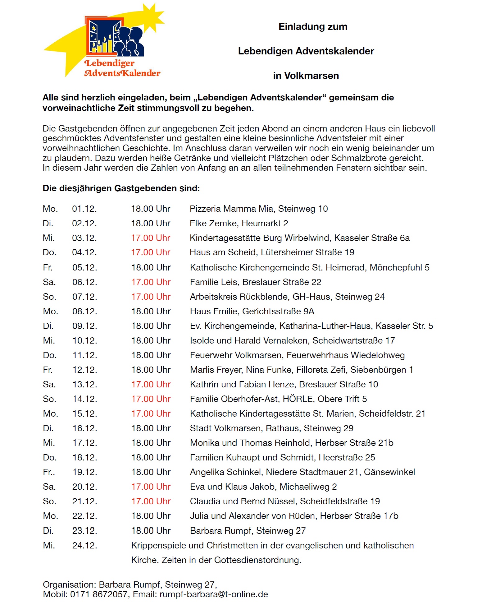 Lebendiger Adventskaler