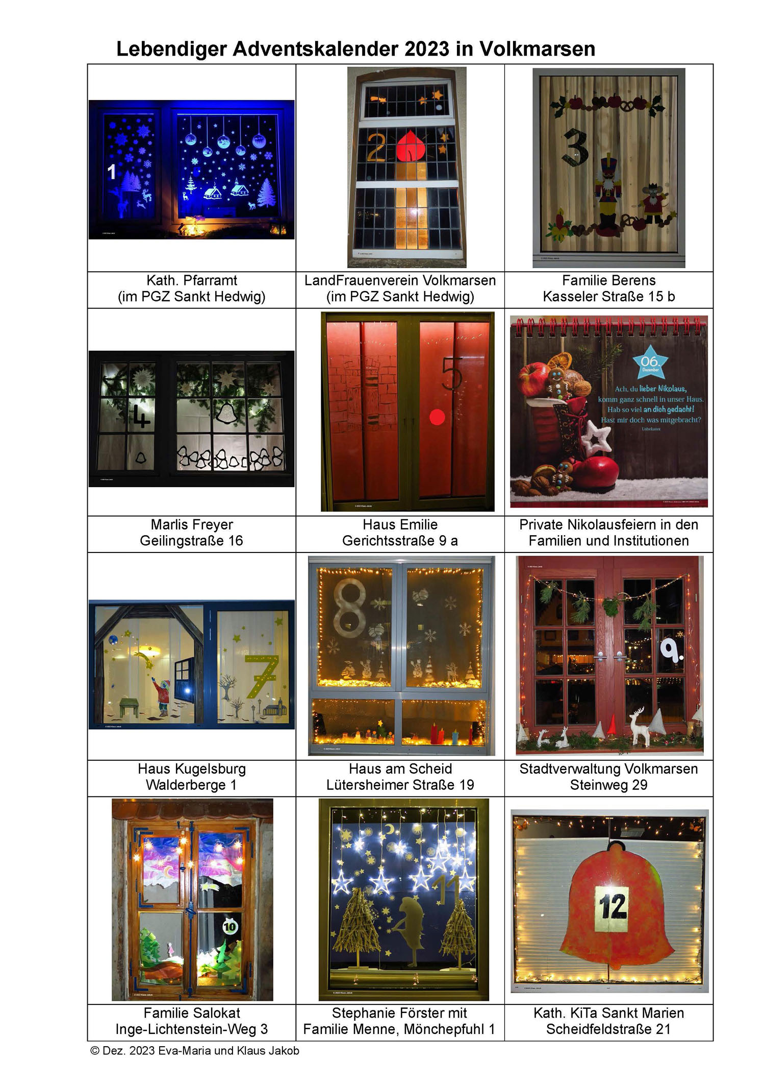 Lebnediger Adventskalender in Volkmarsen 2023