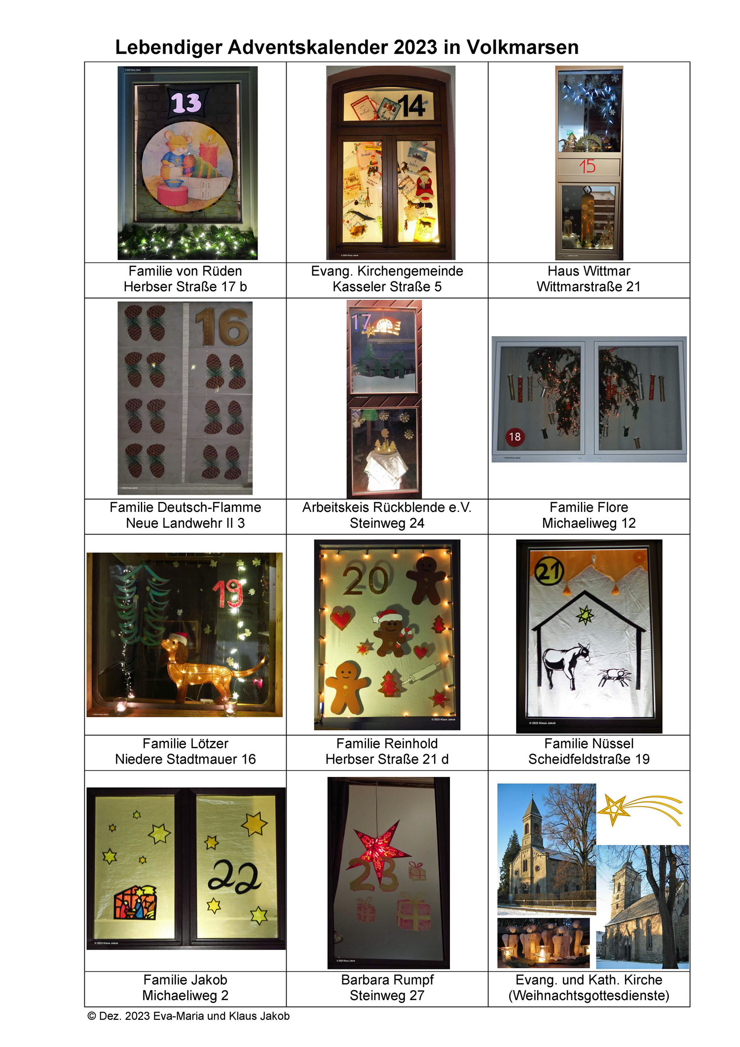 Lebnediger Adventskalender in Volkmarsen 2023